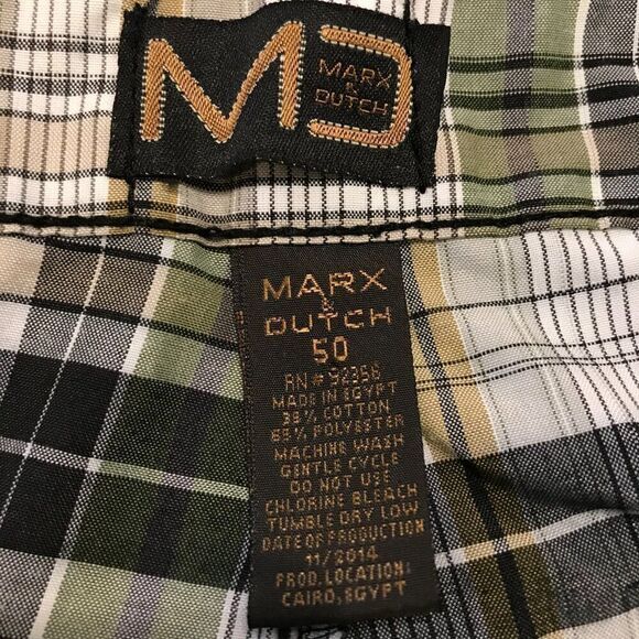 Marx & Dutch plaid cargo shorts size 50 - Picture 3 of 3